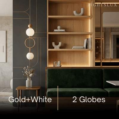 Minimalist Pendant Light — Iron & Glass Gold&White / Silver&White