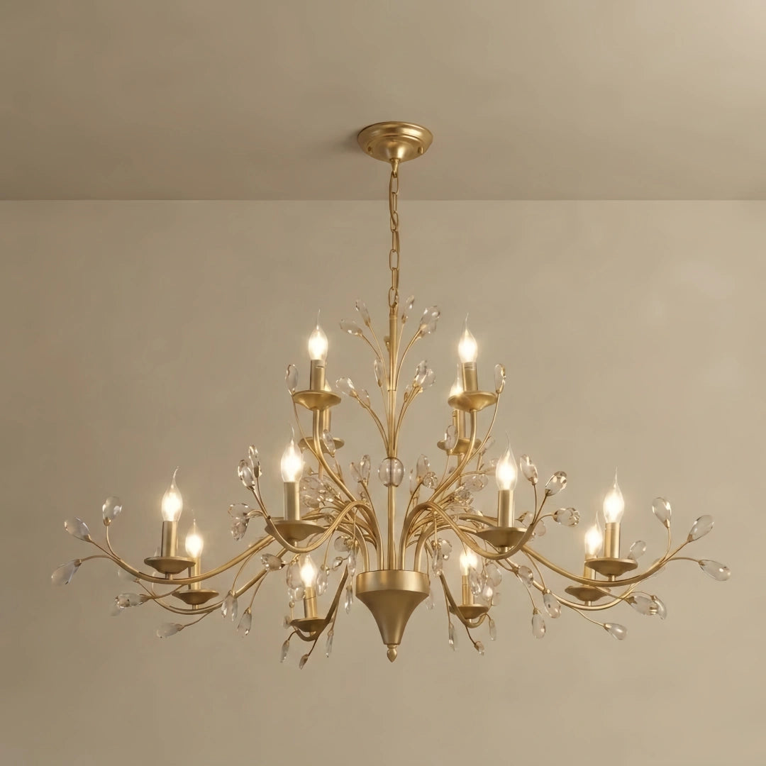  Chandelier – Gold Crystal for Dining Room