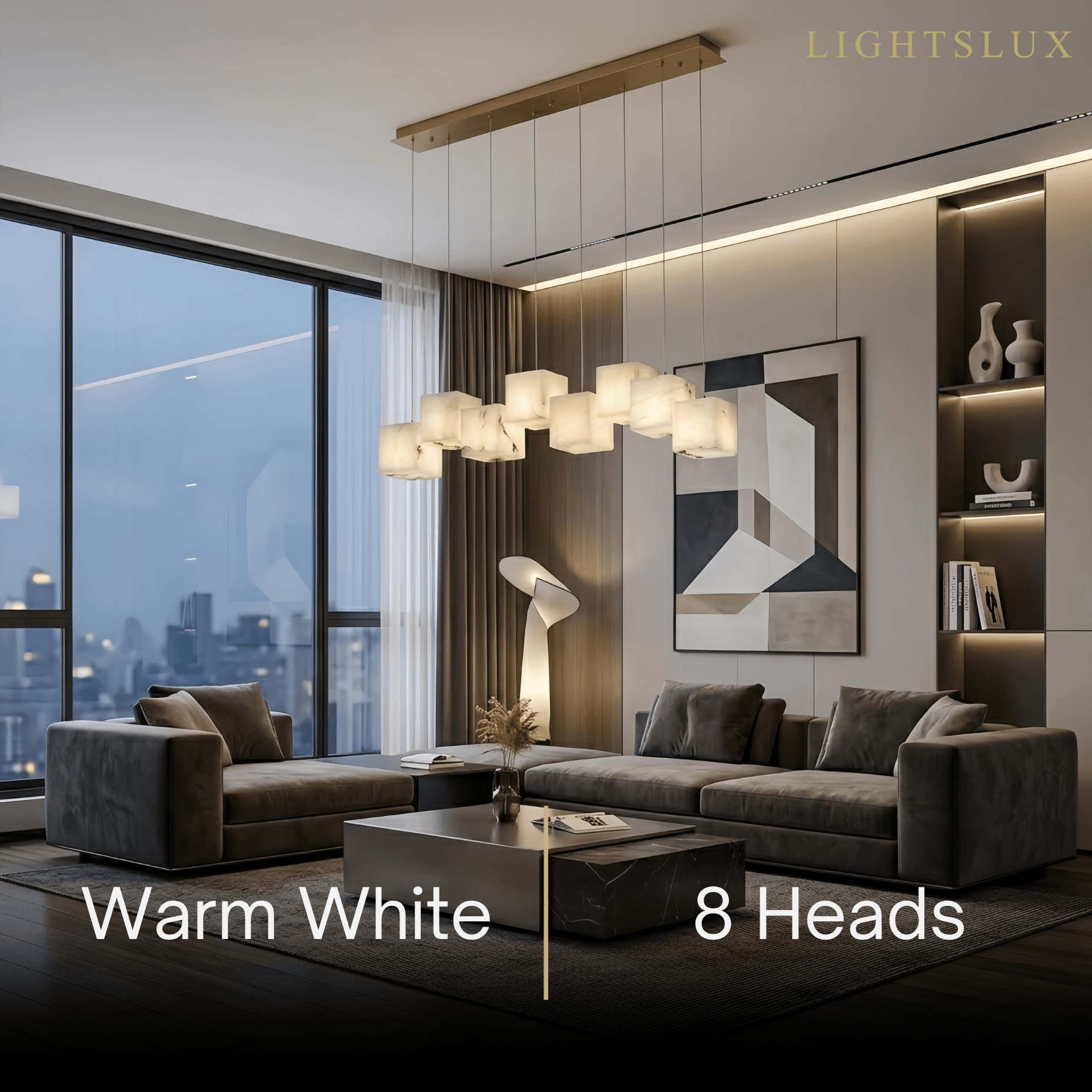 Minimalist Pendant Light — Marble & Stainless Steel White