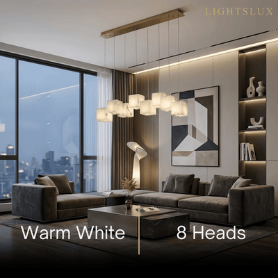 Minimalist Pendant Light — Marble & Stainless Steel White