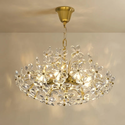 Velora Modern Crystal Pendant Light – Gold Branch Flower Petal for Living Room / Bedroom