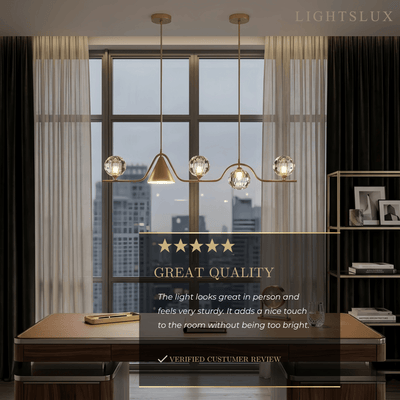 Modern Nordic Pendant Light — Brass & Glass Gold White