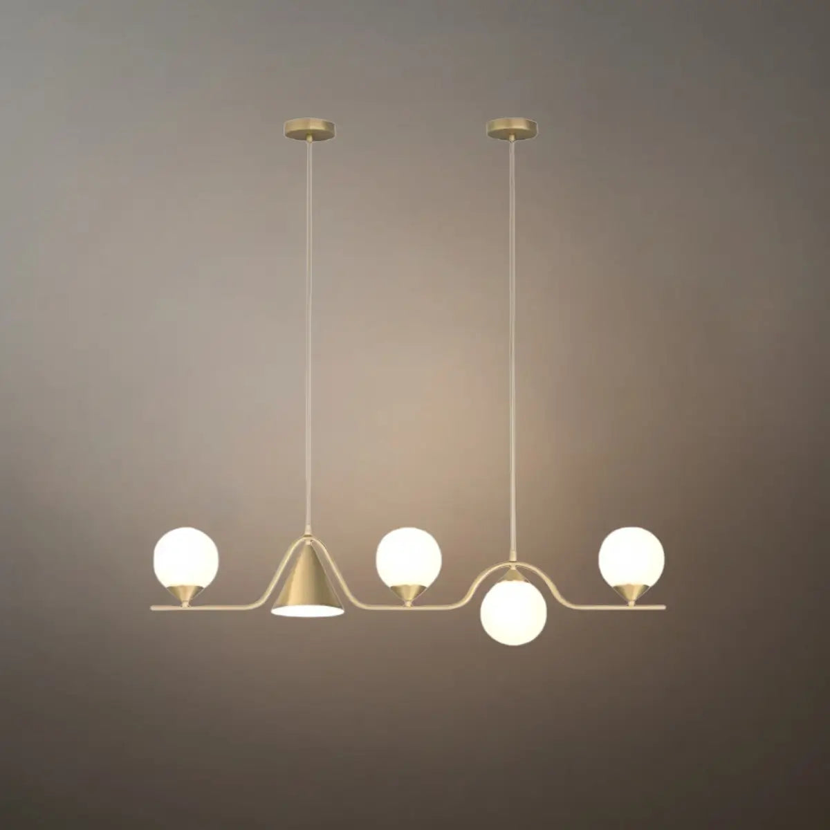 Modern Nordic Pendant Light — Brass & Glass Gold White