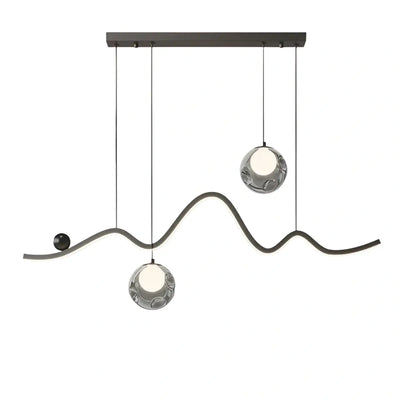 Modern Pendant Light — Iron & Aluminum Glossy Black