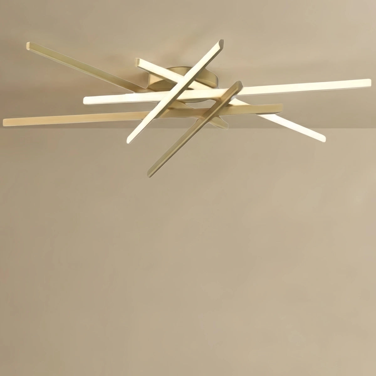 Excelis Modern Luxury Semi-Flush Mount Ceiling Light — Brass & Silicone Gold for Living Room