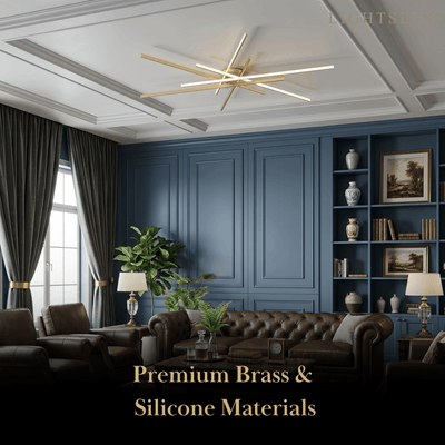 Modern Luxury Semi-Flush Mount Ceiling Light — Brass & Silicone Gold