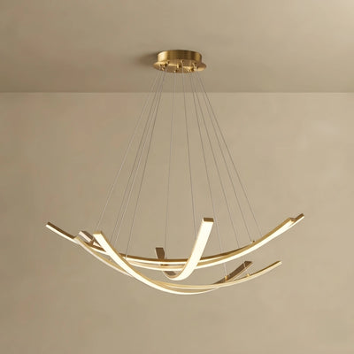 Arcato Modern Minimalist Chandelier — Brass Gold for Dining Room/Living Room