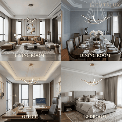Modern Minimalist Chandelier — Brass Gold