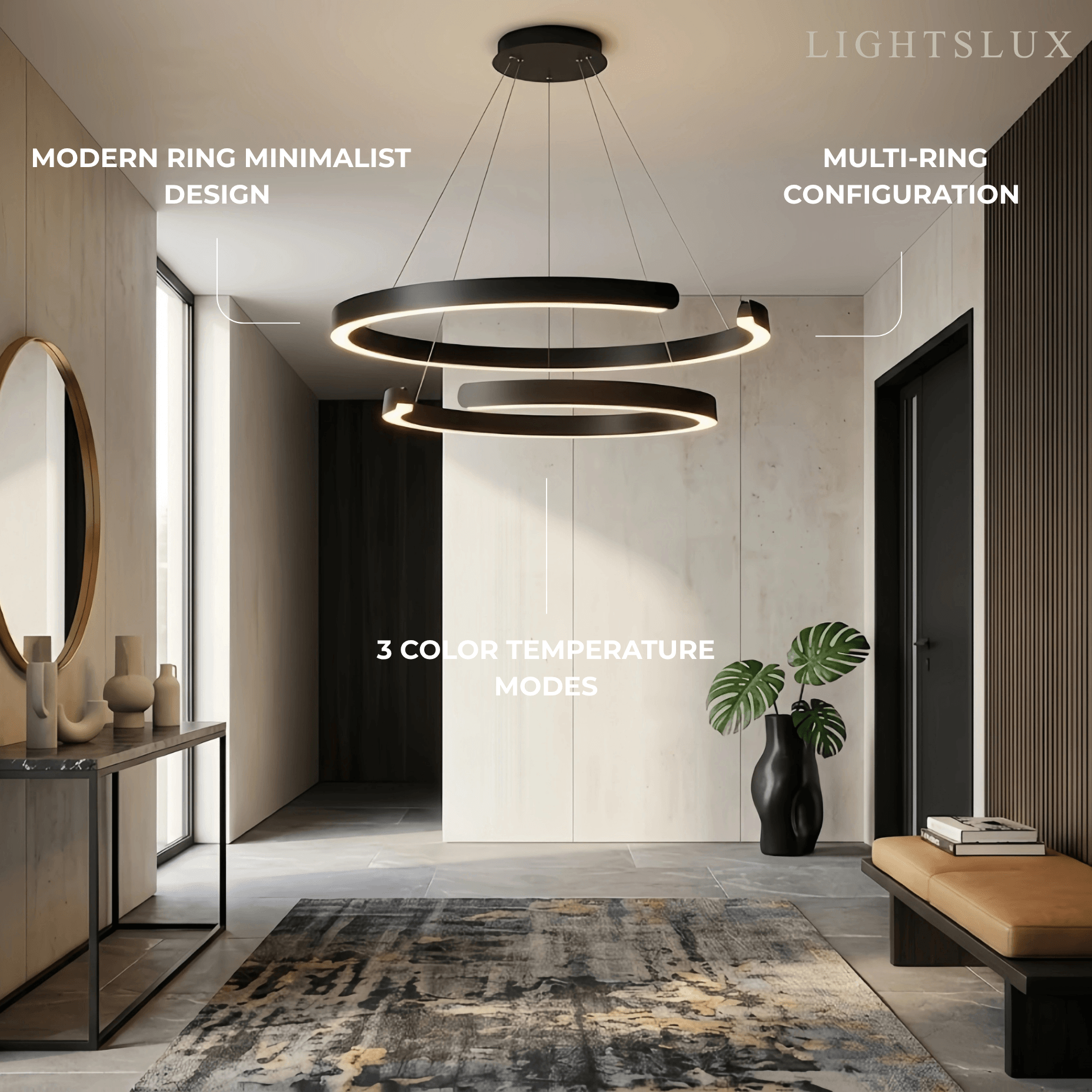 Sandora Modern Multi-Ring Chandelier 