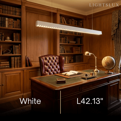 Modern Linear Pendant Light -- Aluminum Acrylic Black or White