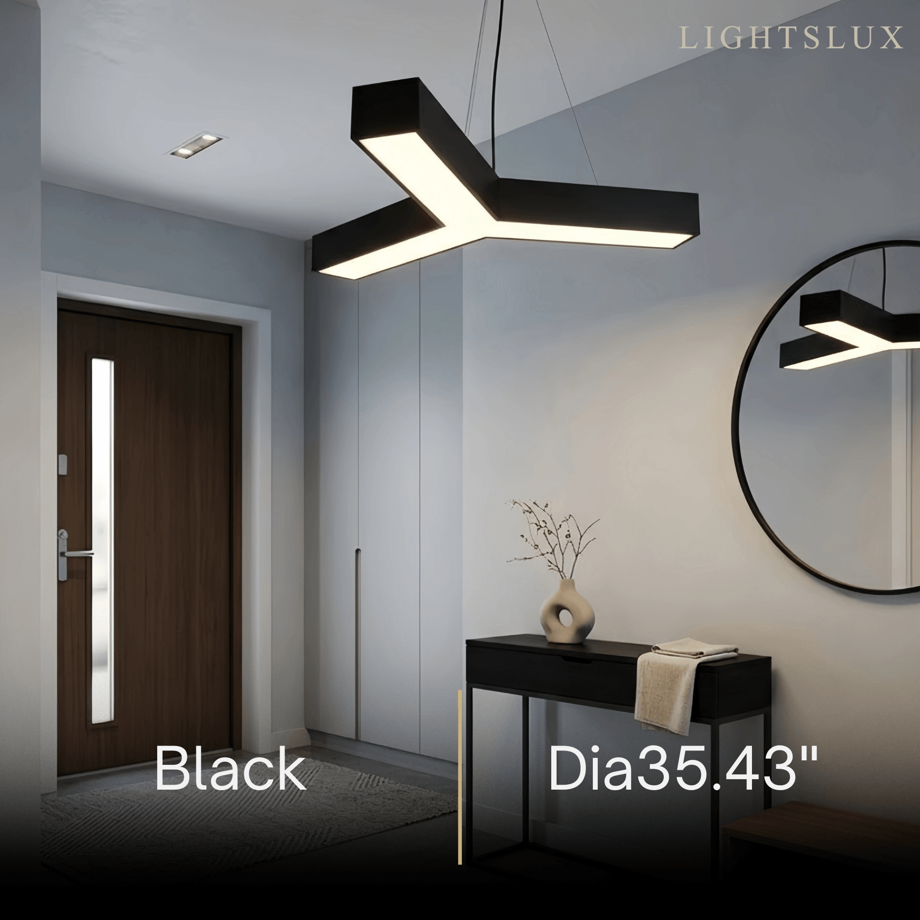 Modern Y-Shaped Pendant Light -- Aluminum Black White Silver