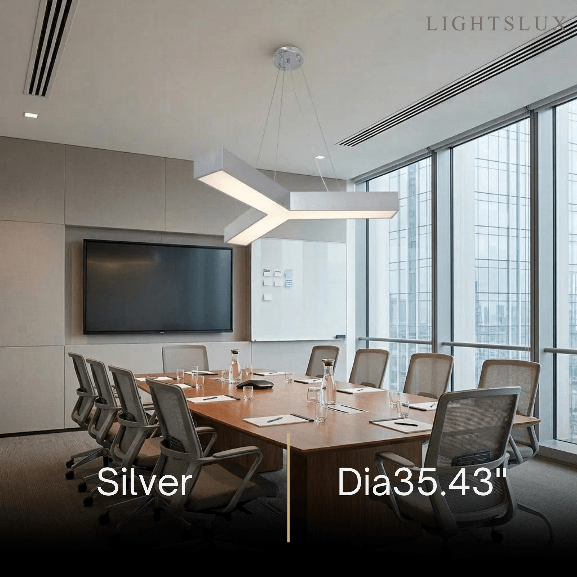 Modern Y-Shaped Pendant Light -- Aluminum Black White Silver