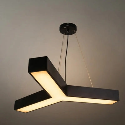 Modern Y-Shaped Pendant Light -- Aluminum Black White Silver