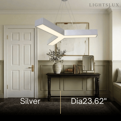Modern Y-Shaped Pendant Light -- Aluminum Black White Silver