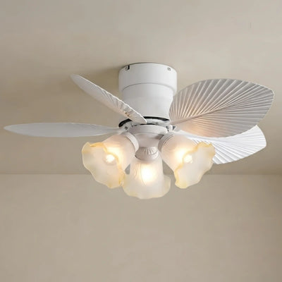 Vivara Modern Low Profile Ceiling Fan Light -- Fluted ABS Blades with Integrated LED for Living Room