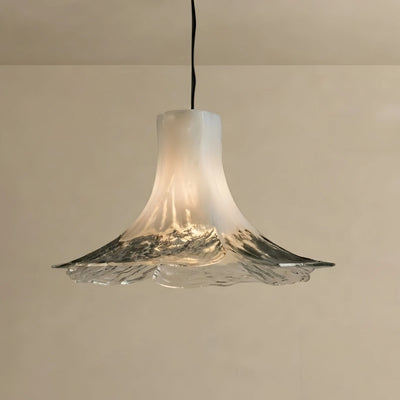 Vetro Modern Flower Glass Pendant Light -- White/Green/Smoked for Bedroom