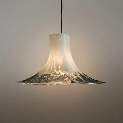 Modern Flower Glass Pendant Light -- White/Green/Smoked