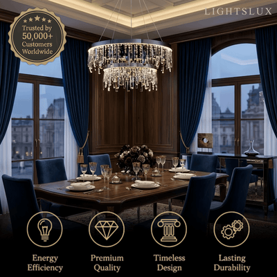 Velora Modern Crystal Drop Chandelier