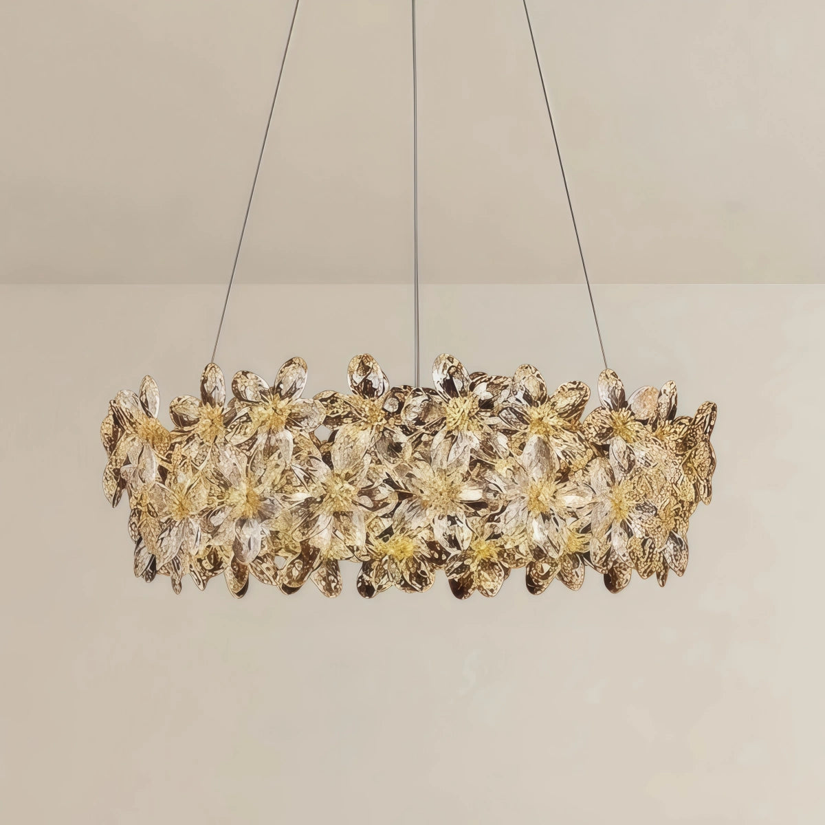 Excelis Luxury Crystal Flower Chandelier – Clear Crystal for Living Room