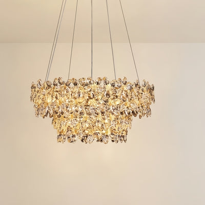Excelis Luxury Crystal Flower Chandelier – Clear Crystal for Dining Room