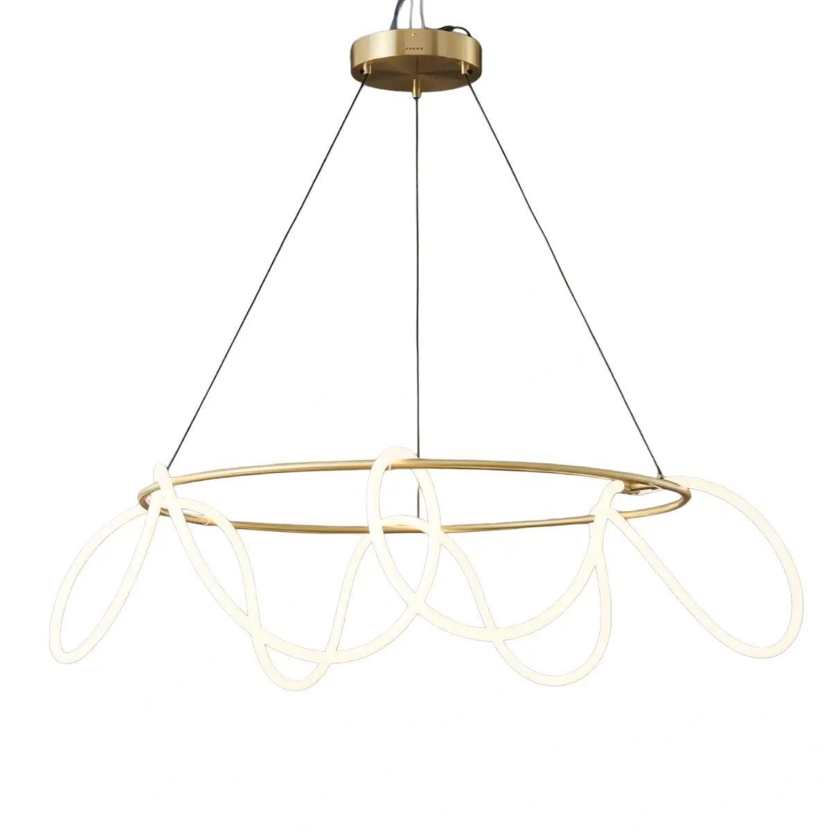 Arcato Minimalist Rope-Wrap Circular Chandelier 