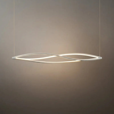 Arcato Art Deco Helix Pendant Light – Black/White Aluminum for Dining Room / Staircase