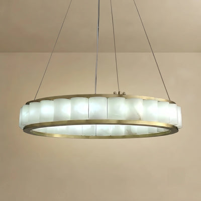 Alabaster Pendant Light -- Gold for Dining Room Living Room