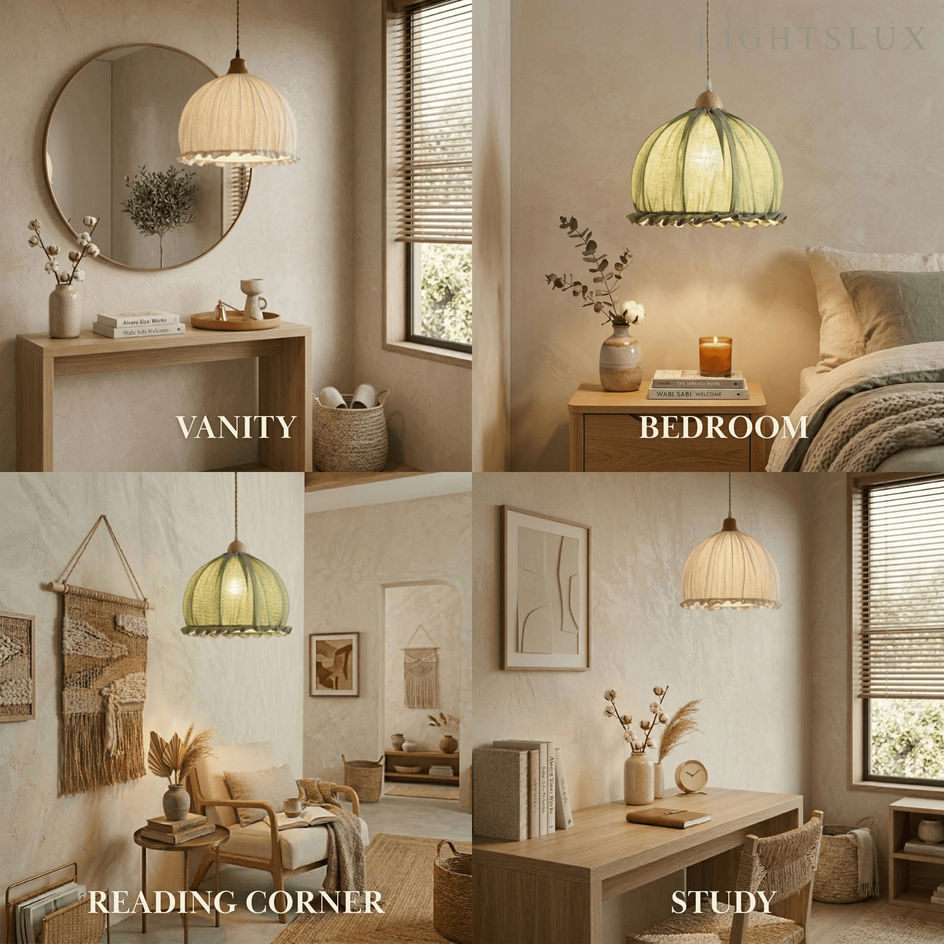 Zenno Minimalist Fabric Pendant Light 