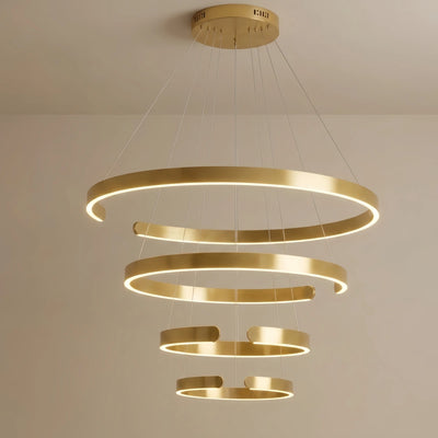 Tiered Circular Chandelier – Gold Metal for Living Room, Dining Room