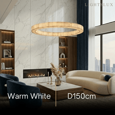 Alba Modern Alabaster Ring Chandelier