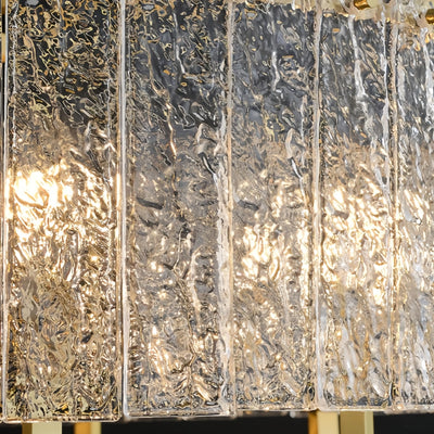 Excelis Modern Textured Glass Round Chandelier