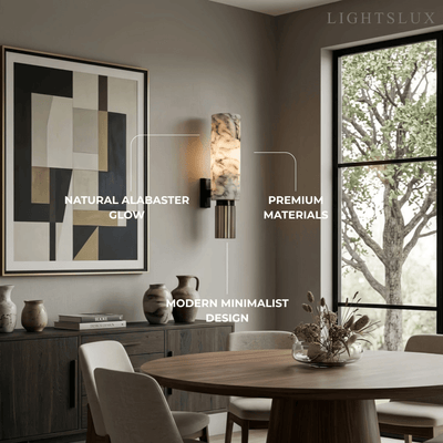 Alba Minimalist Alabaster Wall Lamp