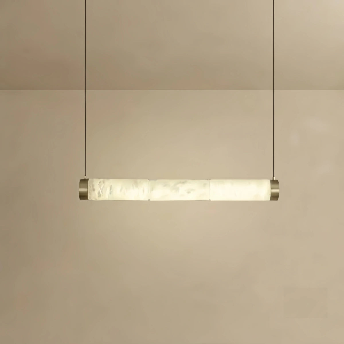 Alba Alabaster Pendant Light – Brass & White for Dining Room