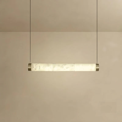 Alba Alabaster Pendant Light – Brass & White for Dining Room