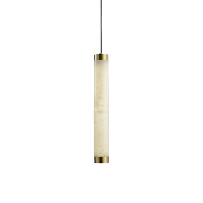 Alba Modern Alabaster Pendant Light – Brass & White
