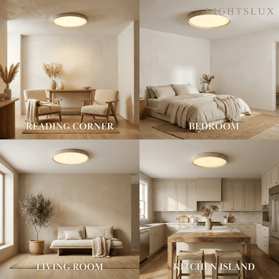 Strata Modern Minimalist Travertine Ceiling Light