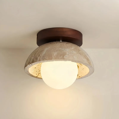 Strata Natural Pendant Light -- Wood Travertine Glass for Living Room Dining Room