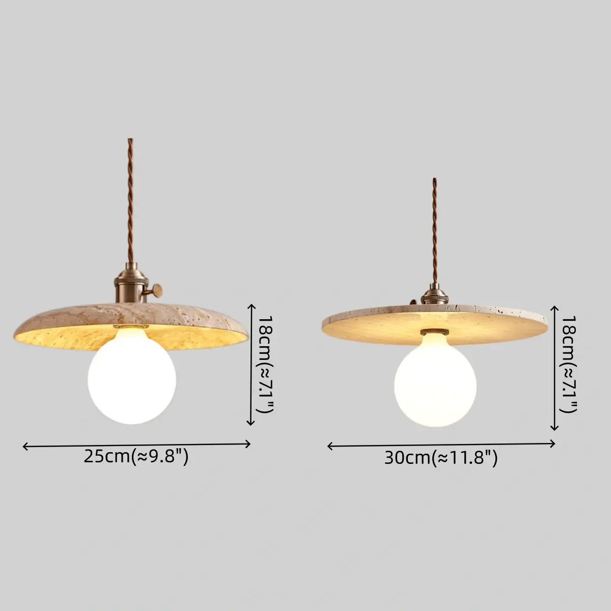 Strata Natural Travertine Pendant Light 