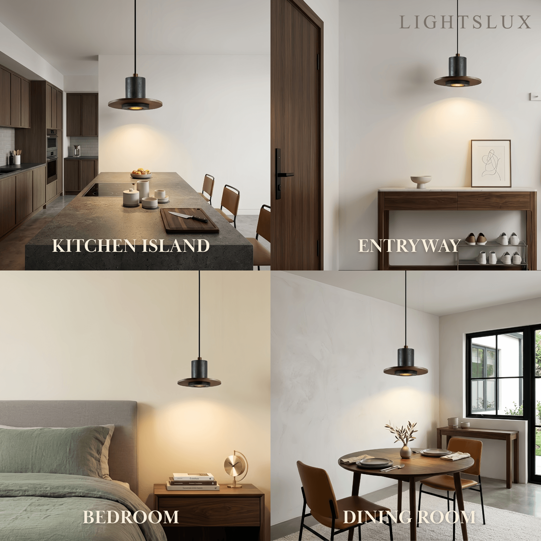 Strata Minimalist Travertine Pendant Light 