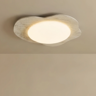 Strata Minimalist Travertine Ceiling Light -- Beige White for Living Room Dining Room Bedroom