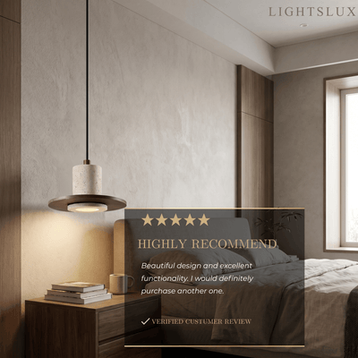 Strata Natural Travertine Pendant Light