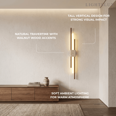Strata Minimalist Travertine Wall Light