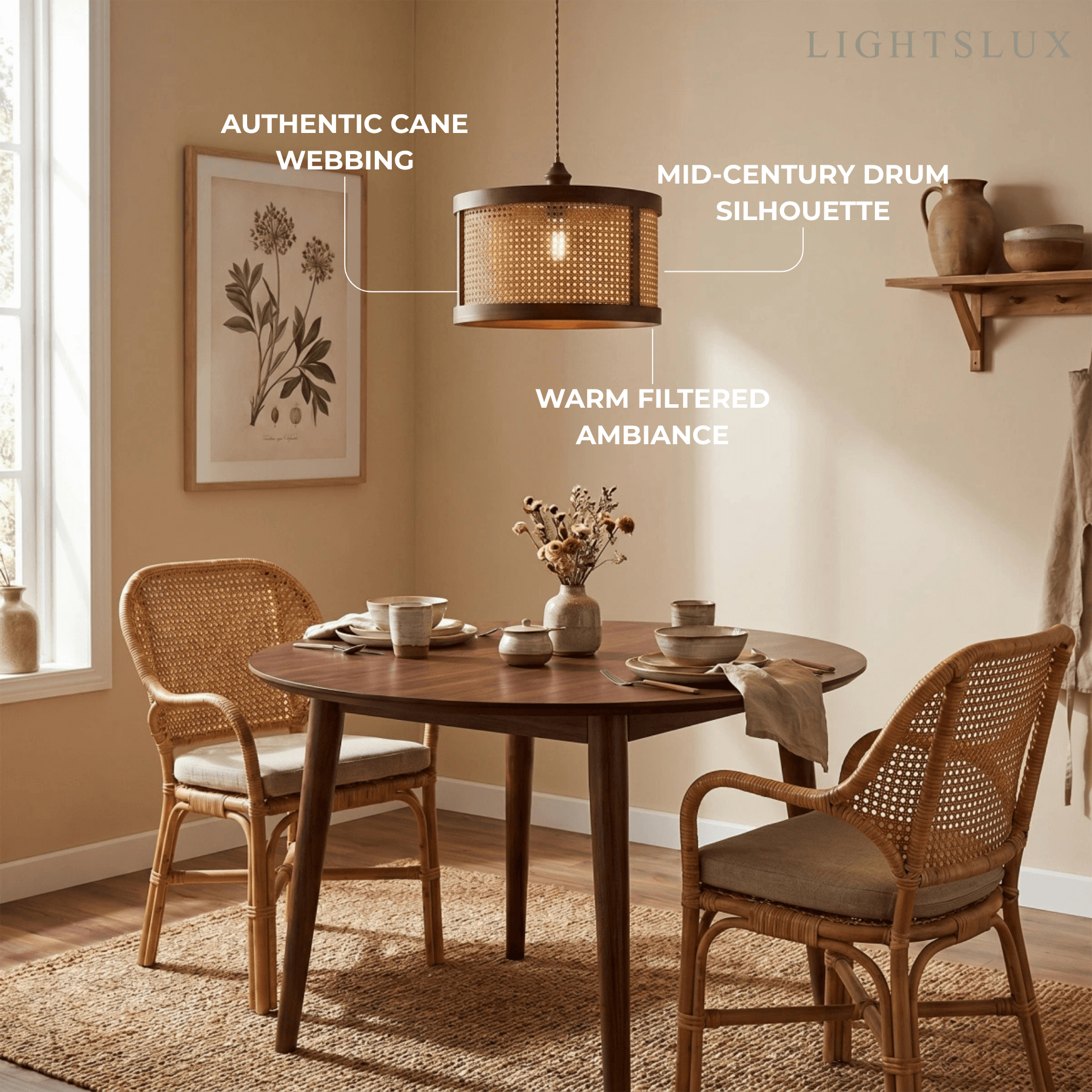 Bamburo Natural Woven Pendant Light