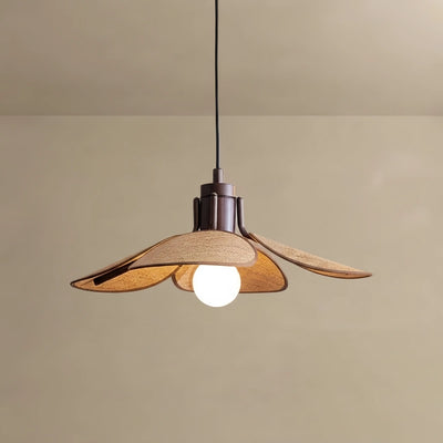 Bamburo Natural Rattan Pendant Lamp -- Light Brown/Dark Brown for Living Room