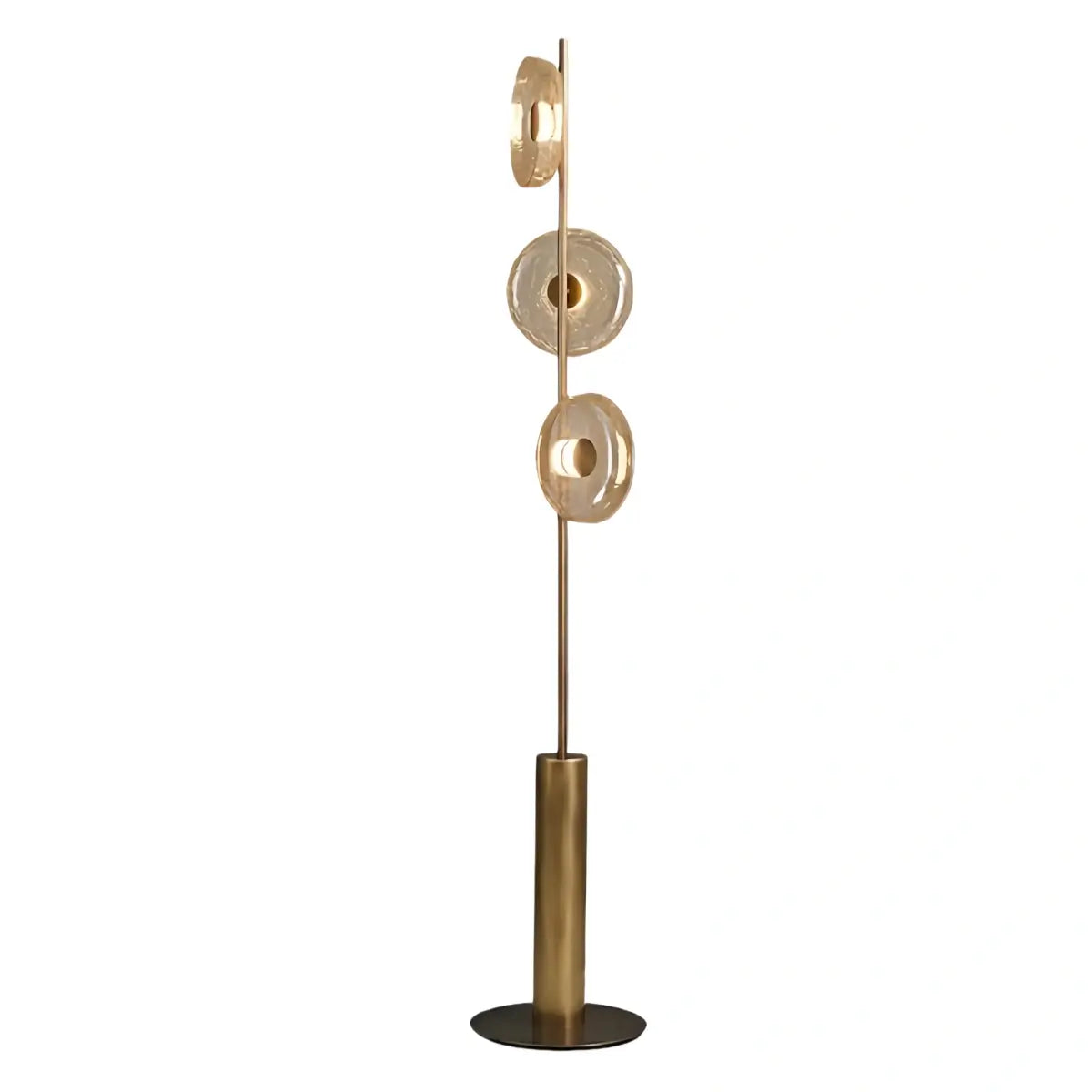 Excelis Luxury Floor Lamp -- Iron and Glass , Amber or Clear Light Color for Living Room Bedroom