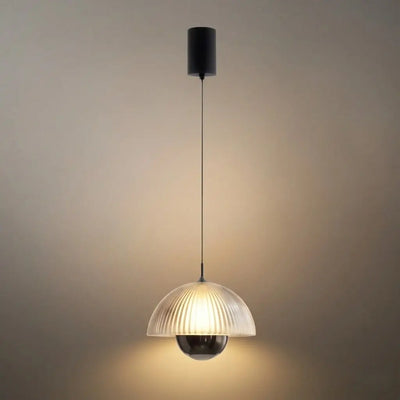 Velora Artistic Pendant Light -- Iron & Aluminum with Acrylic Shade, Pearl Black for Bedroom Dining Room