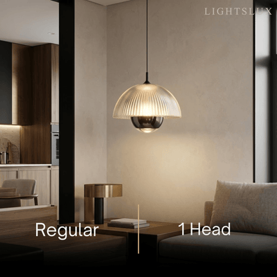 Velora Artistic Pendant Light -- Iron & Aluminum with Acrylic Shade, Pearl Black for Bedroom Dining Room