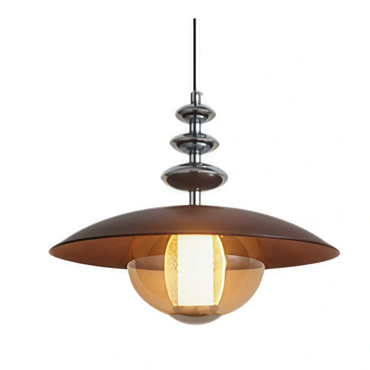 Irondale Vintage French Cream Ceiling Light -- Glass & Iron for Hallway