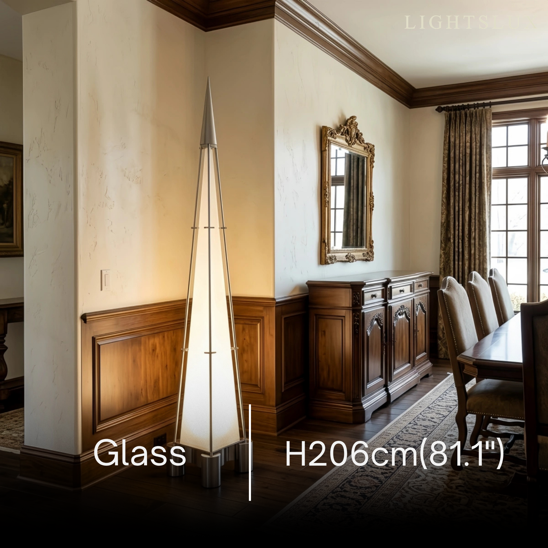 Industrial-style Pyramid Floor Lamp -Bedroom/Living Room