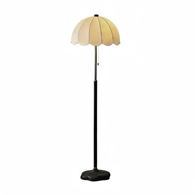 Vintage Petal Pleated Floor Lamp -- Iron & Fabric for Bedroom & Living Room